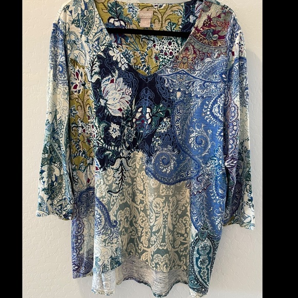 Chico's Tops - Chicos 3/4 length knit shirt | Chicos Size 3 | Equivalent to 16/18